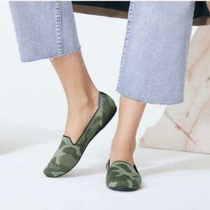 Rothy’s Olive Camo Loafers Slip On Flats Shoes size 8.5